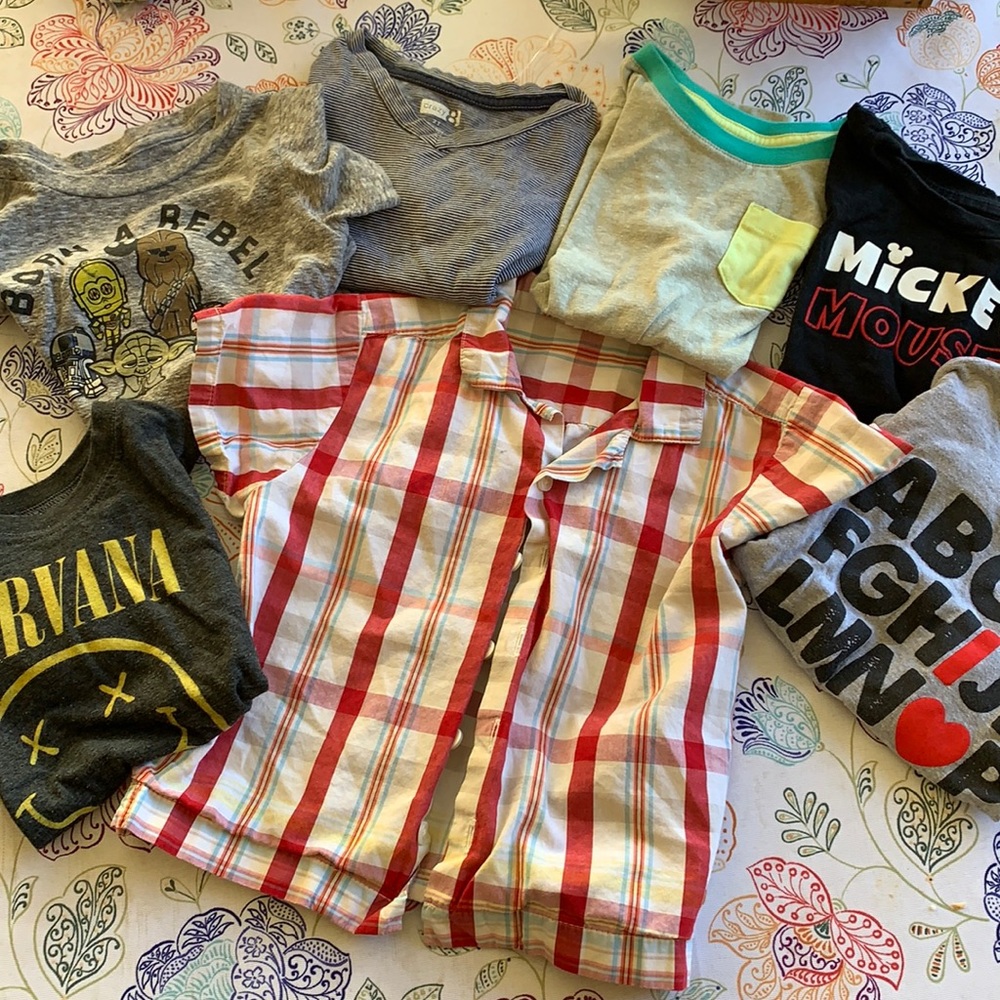 Seven short sleeved 2T shirts